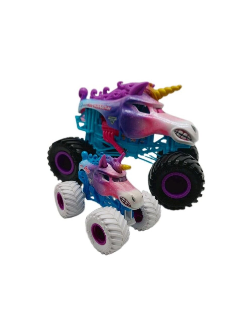 Monster Jam Sparkle Smash Unicorn Monster Truck 1:24 & 1:64 Set Of 2